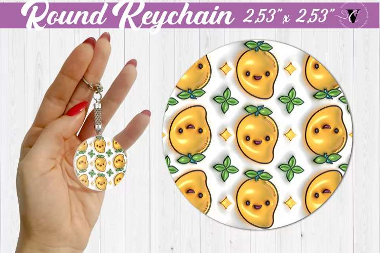 Round keychain sublimation | 3D Puff