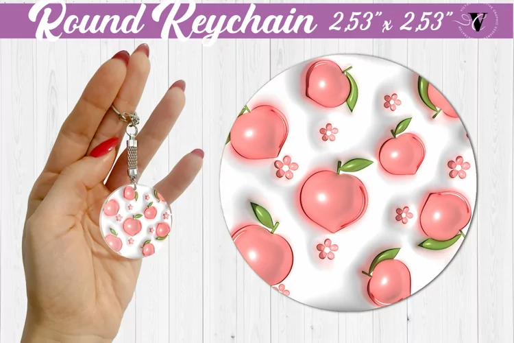 Round keychain sublimation | 3D Puff