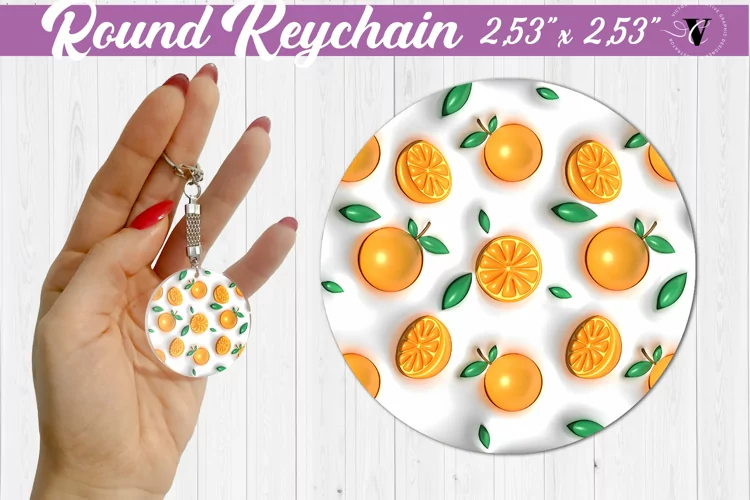 Round keychain sublimation | 3D Puff