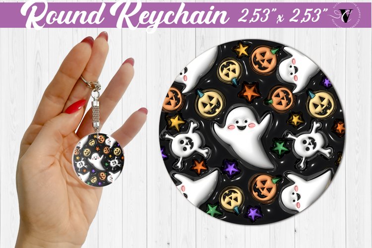 Round keychain sublimation | 3D Puff example image 1