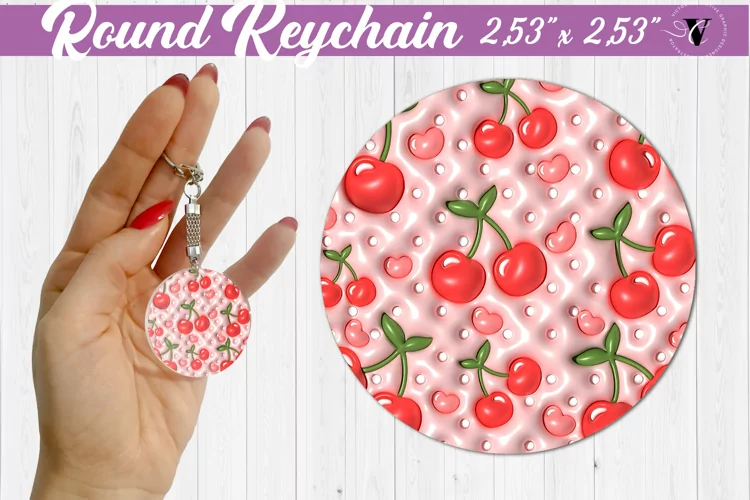 Round keychain sublimation | 3D Puff