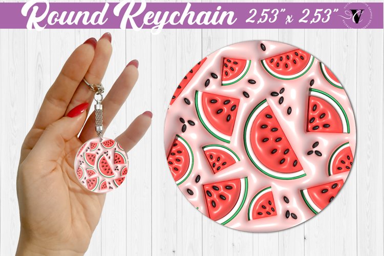 Round keychain sublimation | 3D Puff example image 1