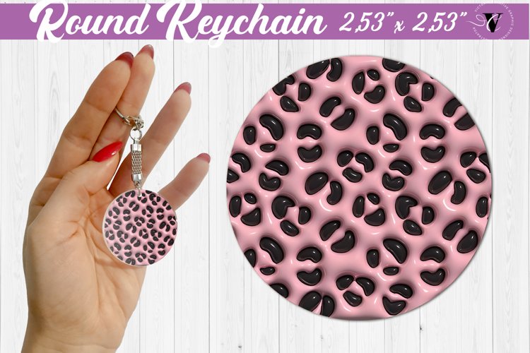 Round keychain sublimation | 3D Puff example image 1