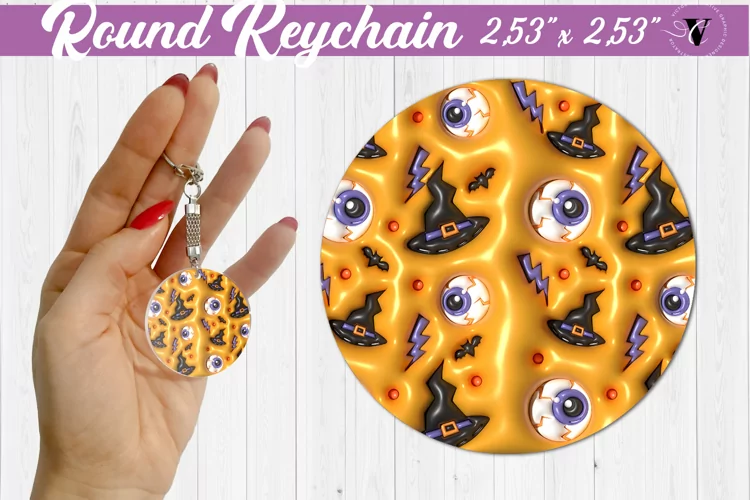 Round keychain sublimation | 3D Puff