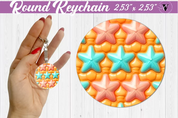 Round keychain sublimation | 3D Puff