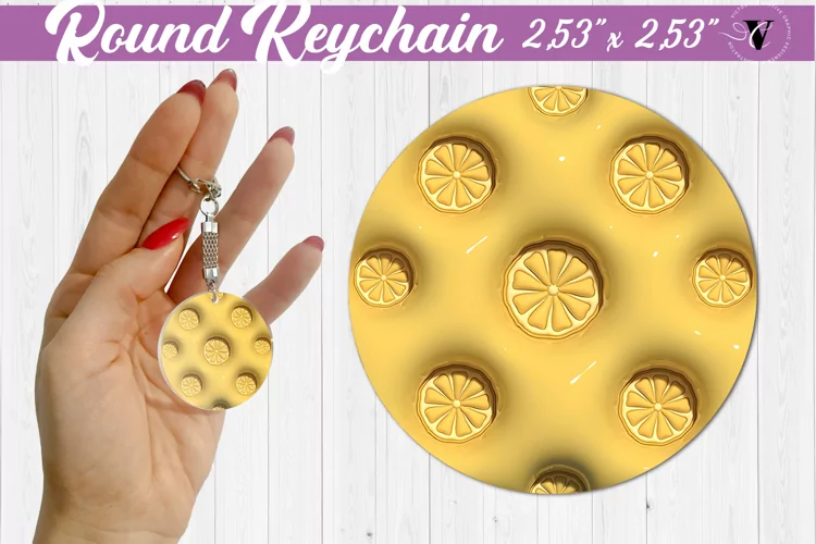 Round keychain sublimation | 3D Puff