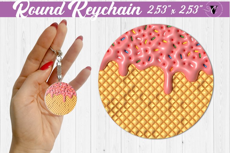 Round keychain sublimation | 3D Puff