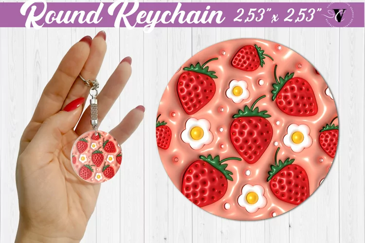 Round keychain sublimation | 3D Puff