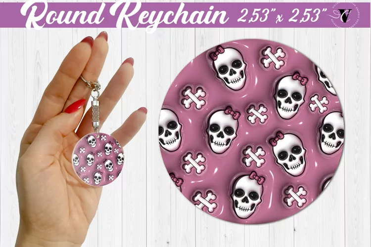 Round keychain sublimation | 3D Puff
