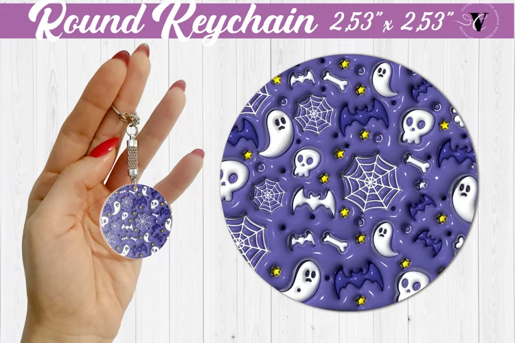 Round keychain sublimation | 3D Puff