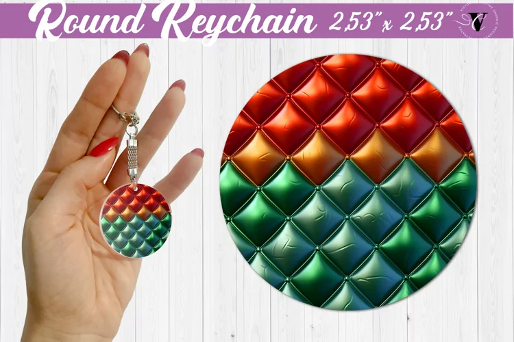 Round keychain sublimation | 3D Puff