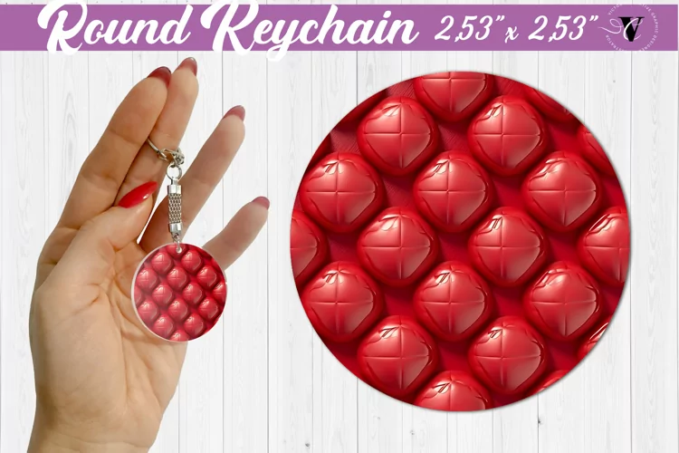 Round keychain sublimation | 3D Puff
