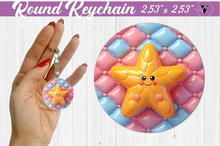 Round keychain sublimation | 3D Puff