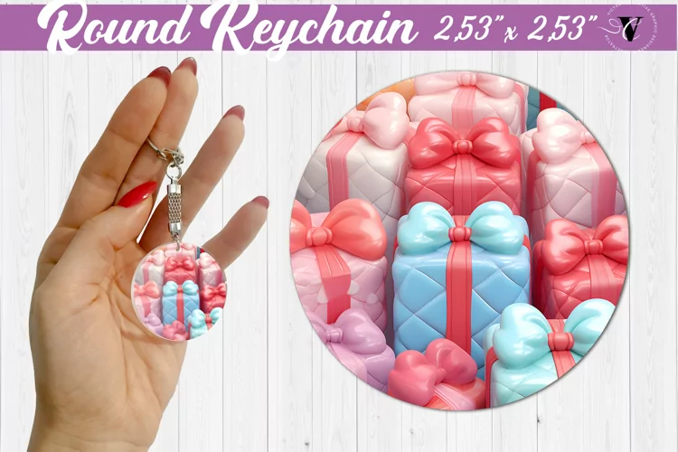 Round keychain sublimation | 3D Puff