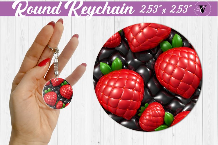 Round keychain sublimation | 3D Puff example image 1