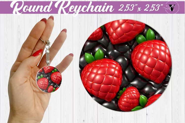Round keychain sublimation | 3D Puff