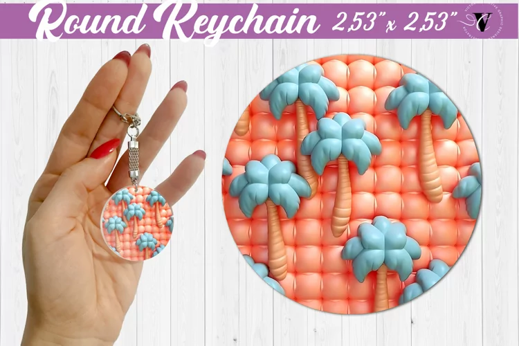 Round keychain sublimation | 3D Puff