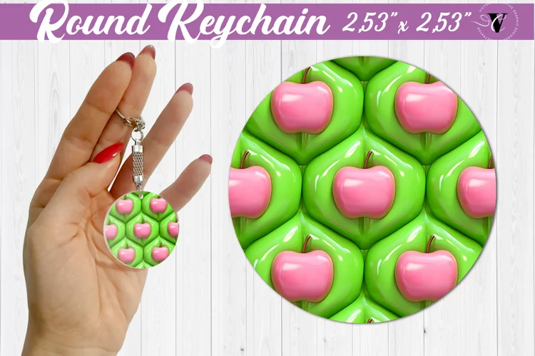 Round keychain sublimation | 3D Puff