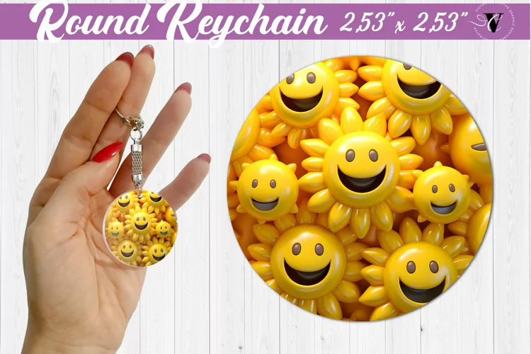 Round keychain sublimation | 3D Puff