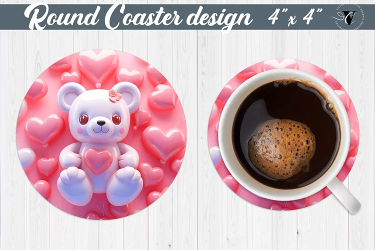 Round Coaster | Puff | 3D coaster