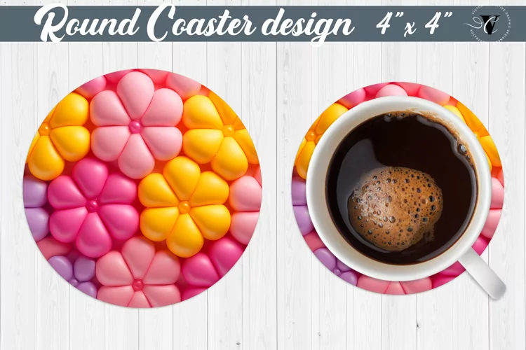 Round Coaster | Puff | 3D coaster