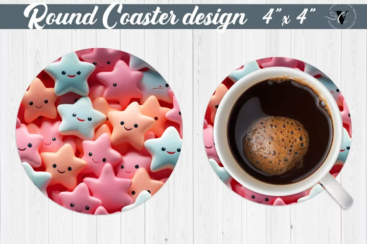 Round Coaster | Puff | 3D coaster