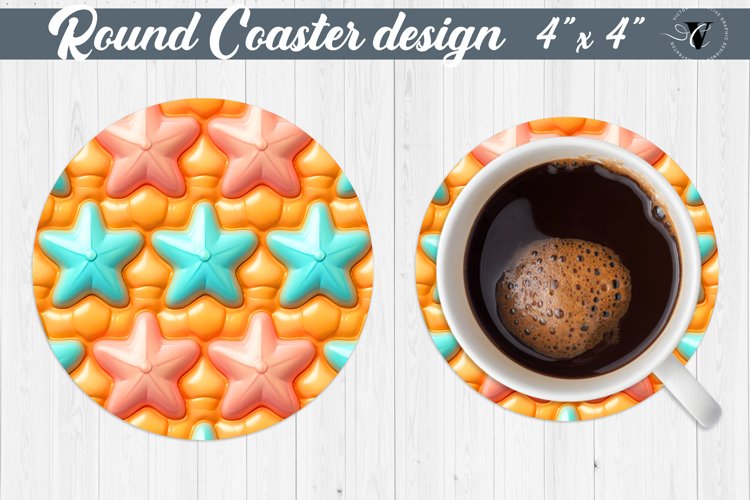 Round Coaster | Puff | 3D coaster example image 1