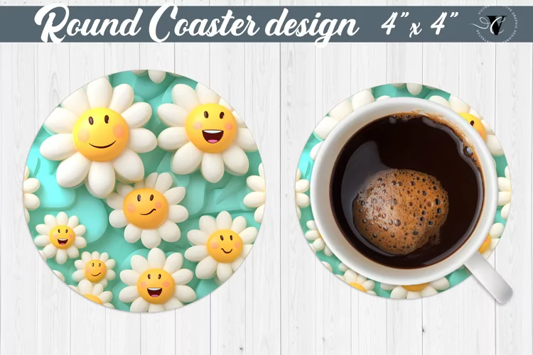 Round Coaster | Puff | 3D coaster