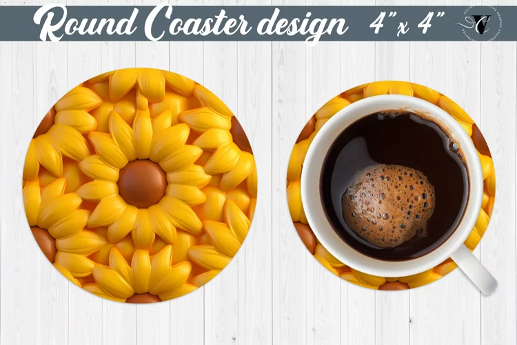 Round Coaster | Puff | 3D coaster