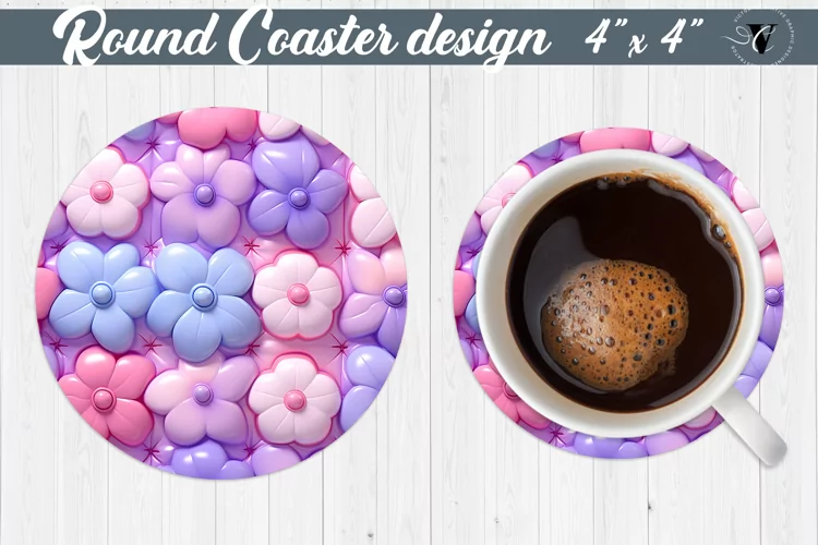 Round Coaster | Puff | 3D coaster