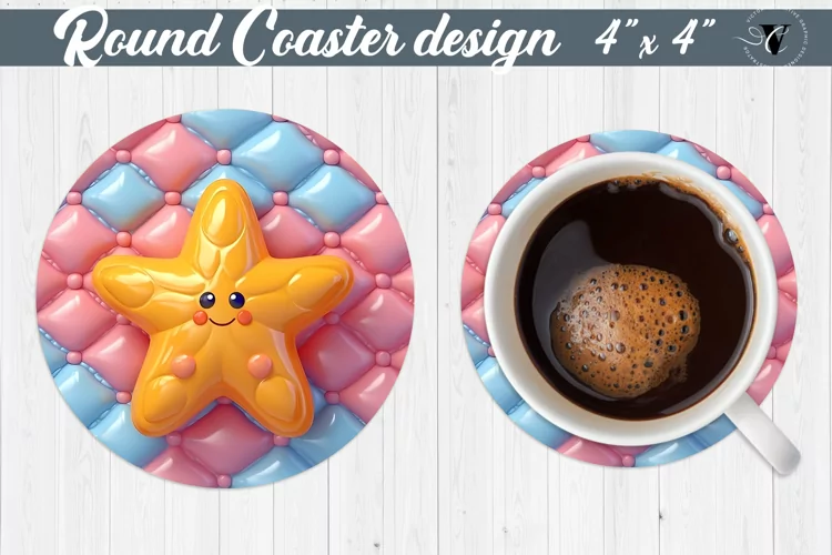 Round Coaster | Puff | 3D coaster
