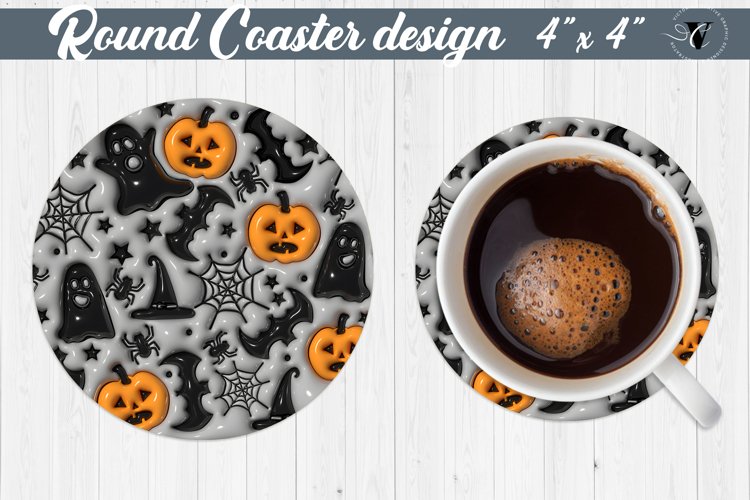 Round Coaster | Puff | 3D coaster