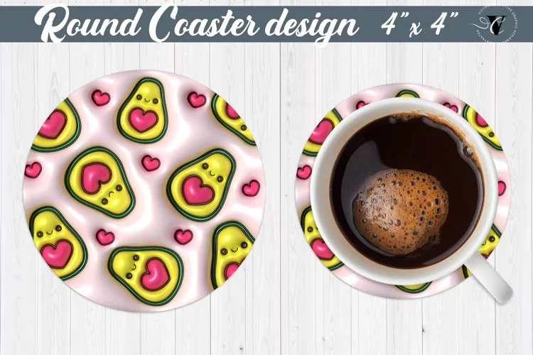 Round Coaster | Puff | 3D coaster