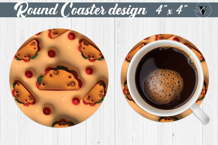 Round Coaster | Puff | 3D coaster