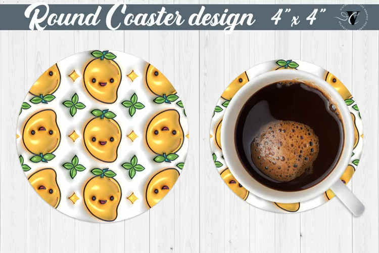 Round Coaster | Puff | 3D coaster