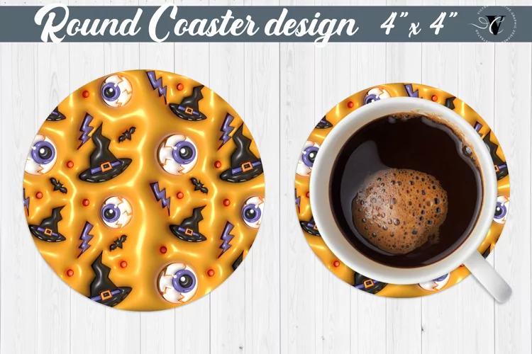 Round Coaster | Puff | 3D coaster