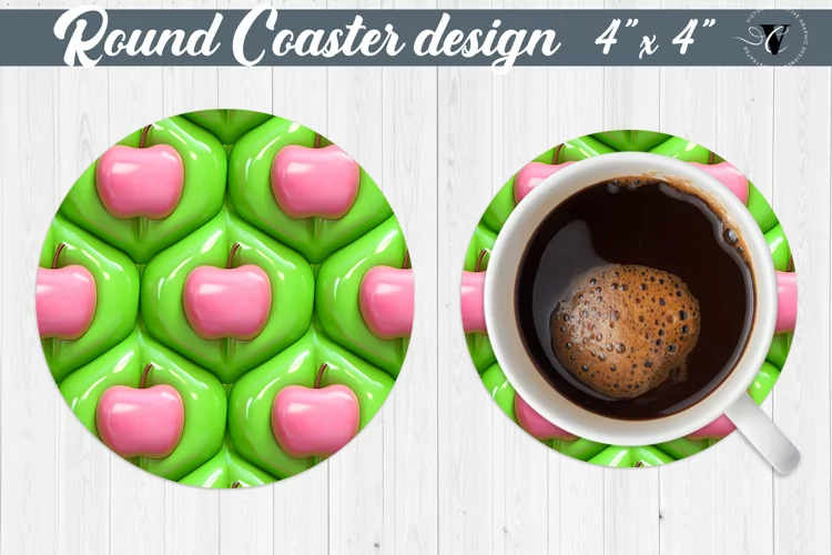 Round Coaster | Puff | 3D coaster