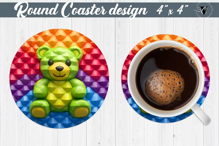 Round Coaster | Puff | 3D coaster