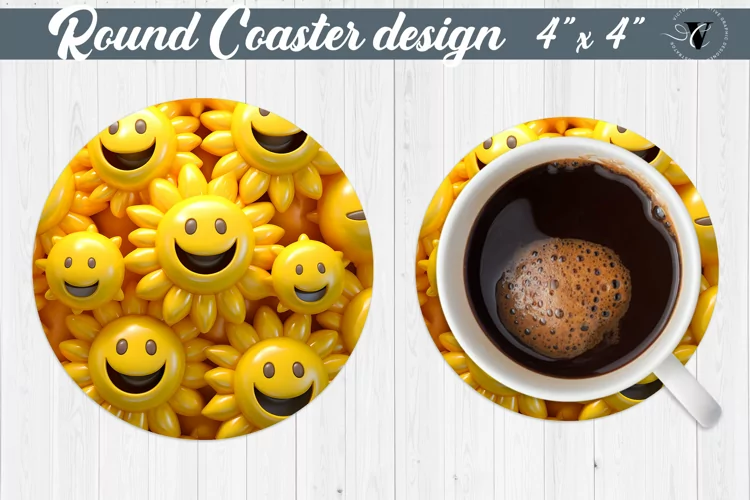 Round Coaster | Puff | 3D coaster