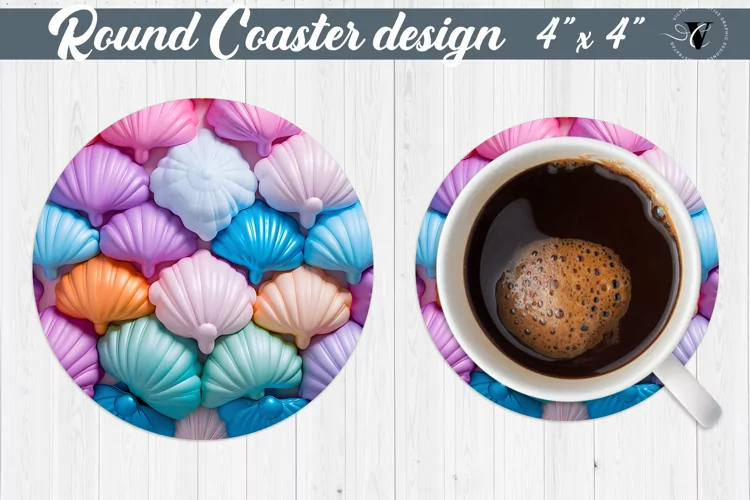 Round Coaster | Puff | 3D coaster
