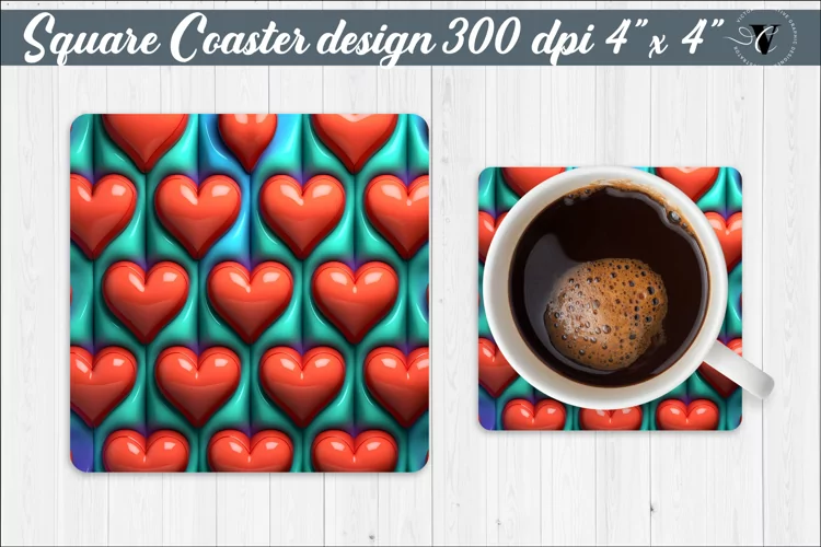 Square Coaster | Puff | 3D coaster