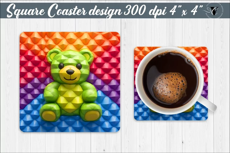Square Coaster | Puff | 3D coaster