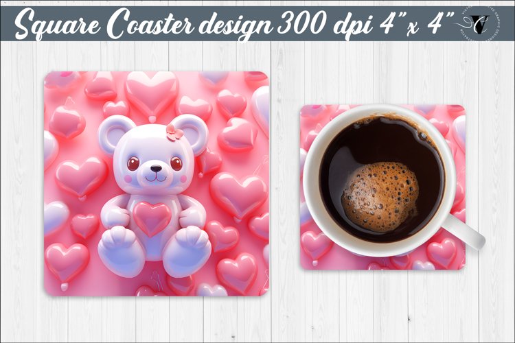Square Coaster | Puff | 3D coaster example image 1