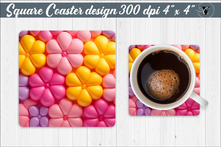 Square Coaster | Puff | 3D coaster