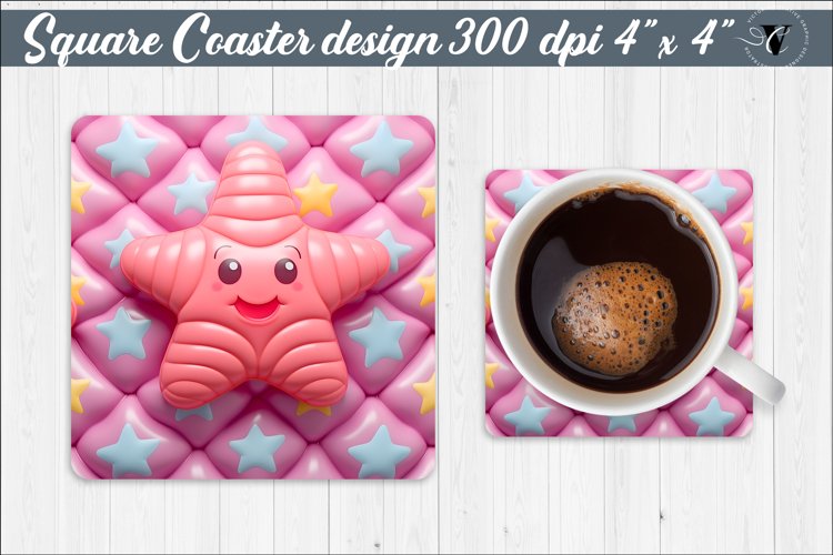 Square Coaster | Puff | 3D coaster example image 1