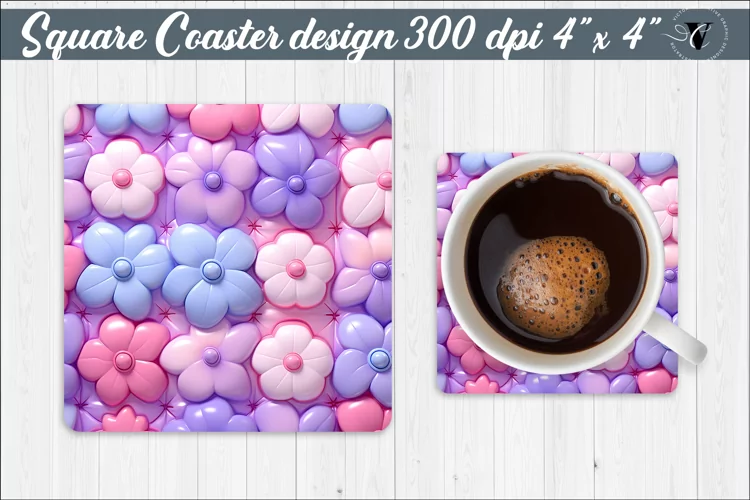 Square Coaster | Puff | 3D coaster