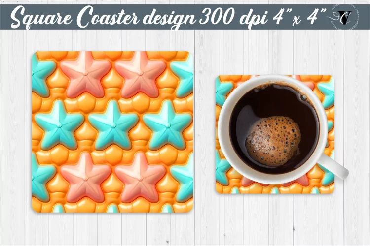Square Coaster | Puff | 3D coaster