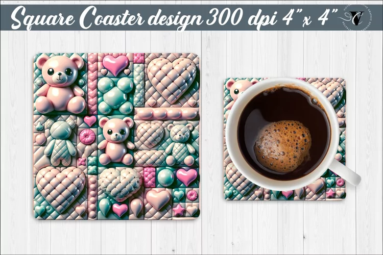 Square Coaster | Puff | 3D coaster