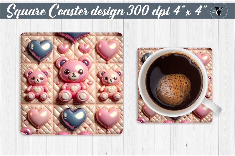 Square Coaster | Puff | 3D coaster example image 1