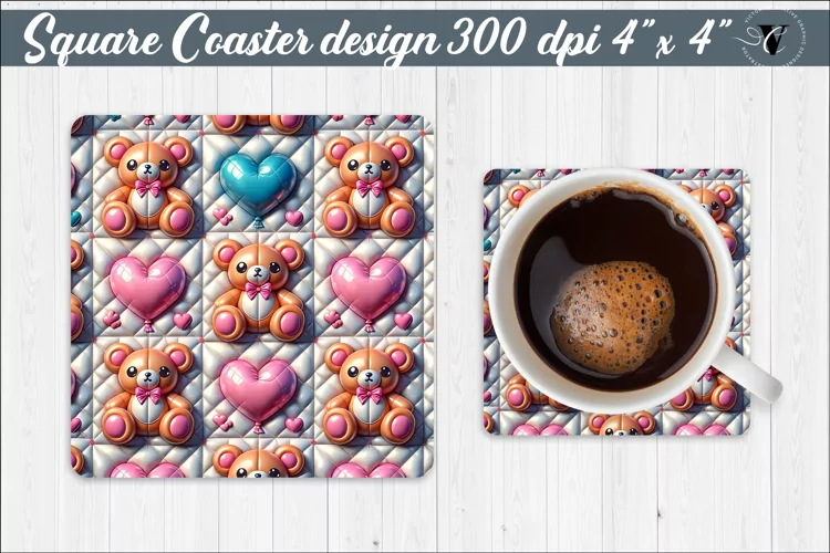 Square Coaster | Puff | 3D coaster